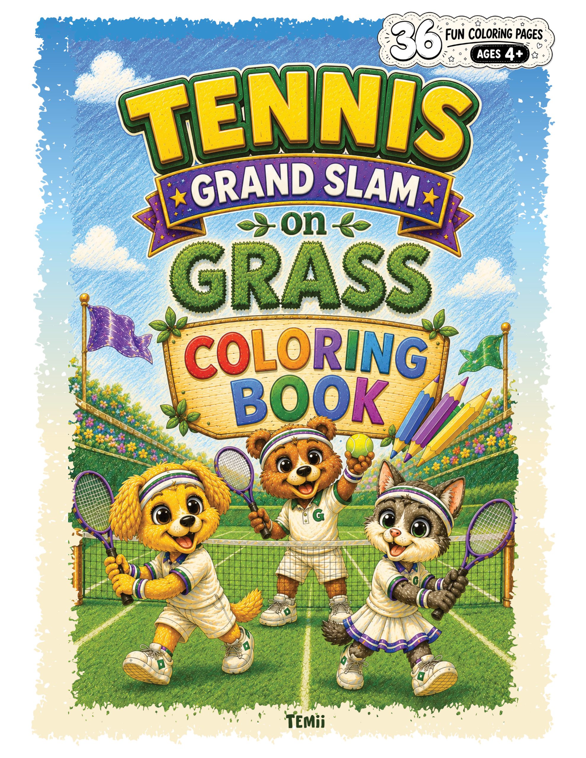 dziewczynka z kolorwanką tennis grand slam on graass